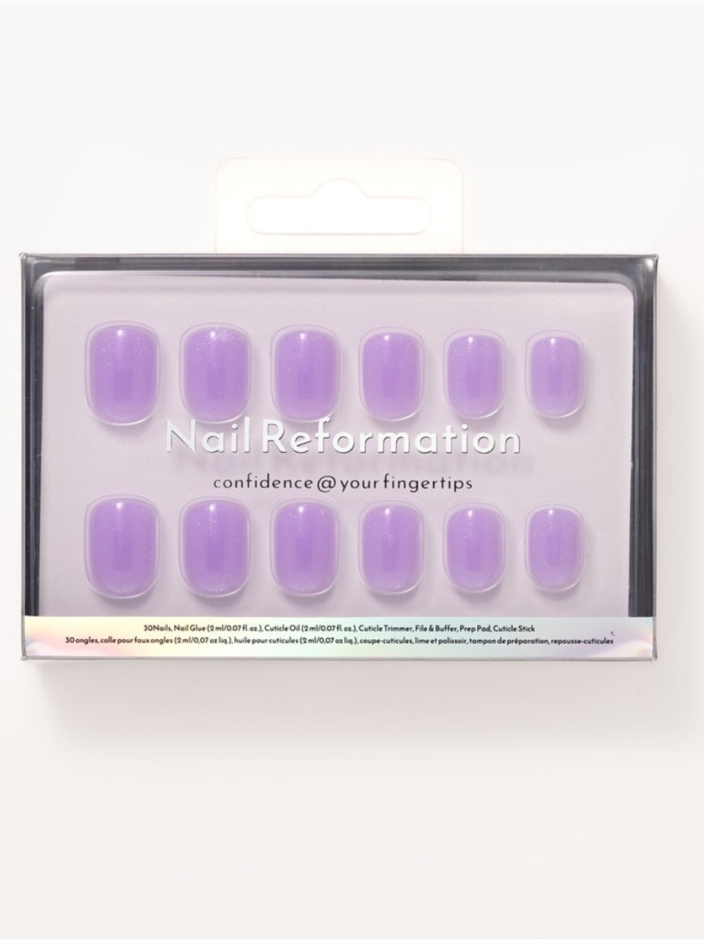 Nail Reformation Velvet Lilac Short Square Press-On Nails NIB